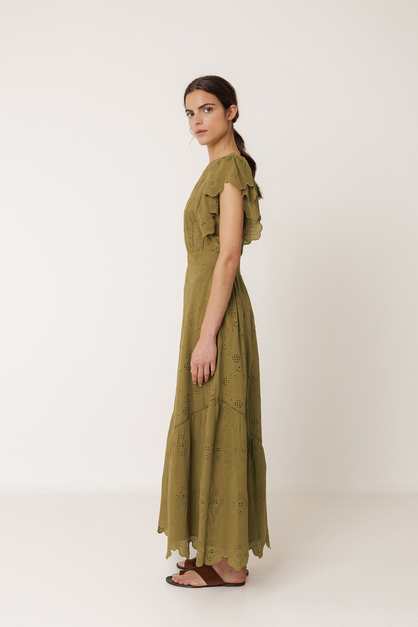 SCHIFFLI EMBROIDERY MAXI DRESS