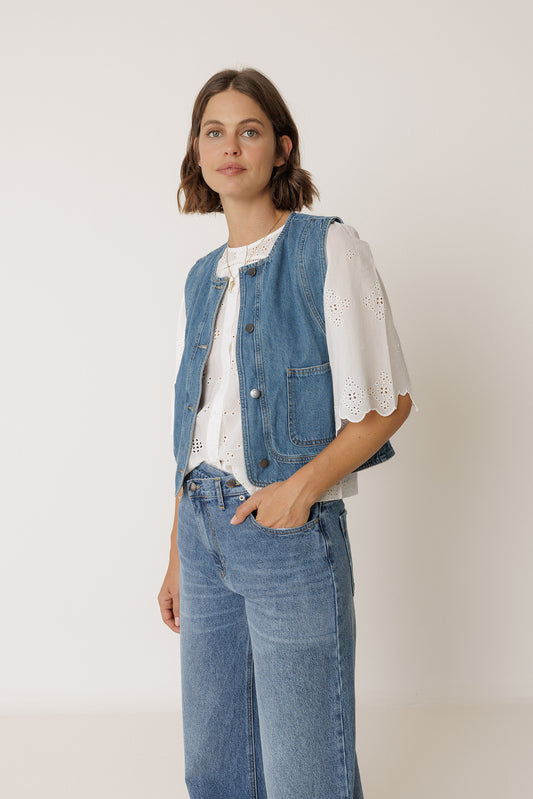 BOXY SHIRT WITH SCHIFFLI EMBROIDERY 4