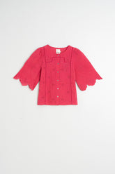 BOXY SHIRT WITH SCHIFFLI EMBROIDERY