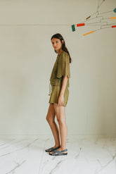 BOXY SHIRT WITH SCHIFFLI EMBROIDERY