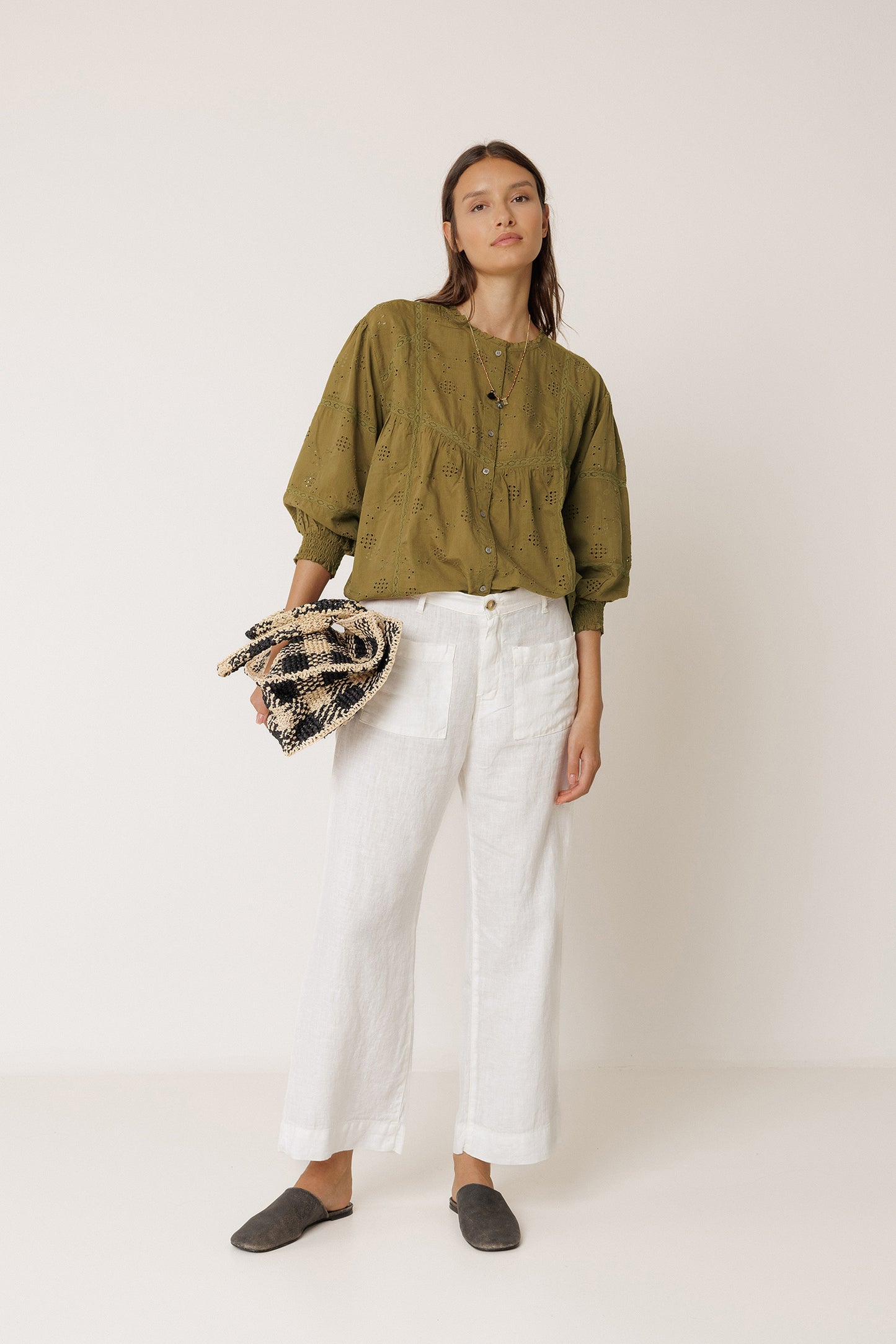 SHIRT WITH SCHIFFLI EMBROIDERY