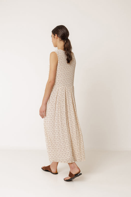 MULTIPOSITION BLOCK-PRINT DRESS 4