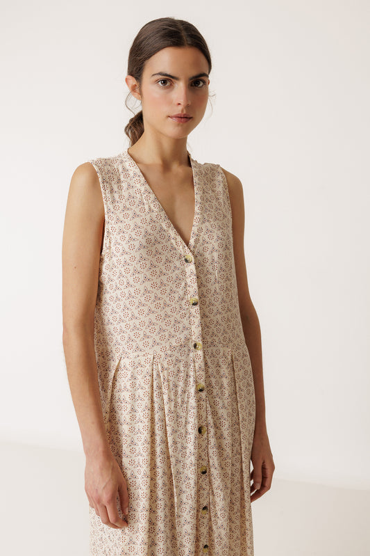 MULTIPOSITION BLOCK-PRINT DRESS 5