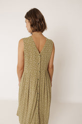 MULTIPOSITION BLOCK-PRINT DRESS