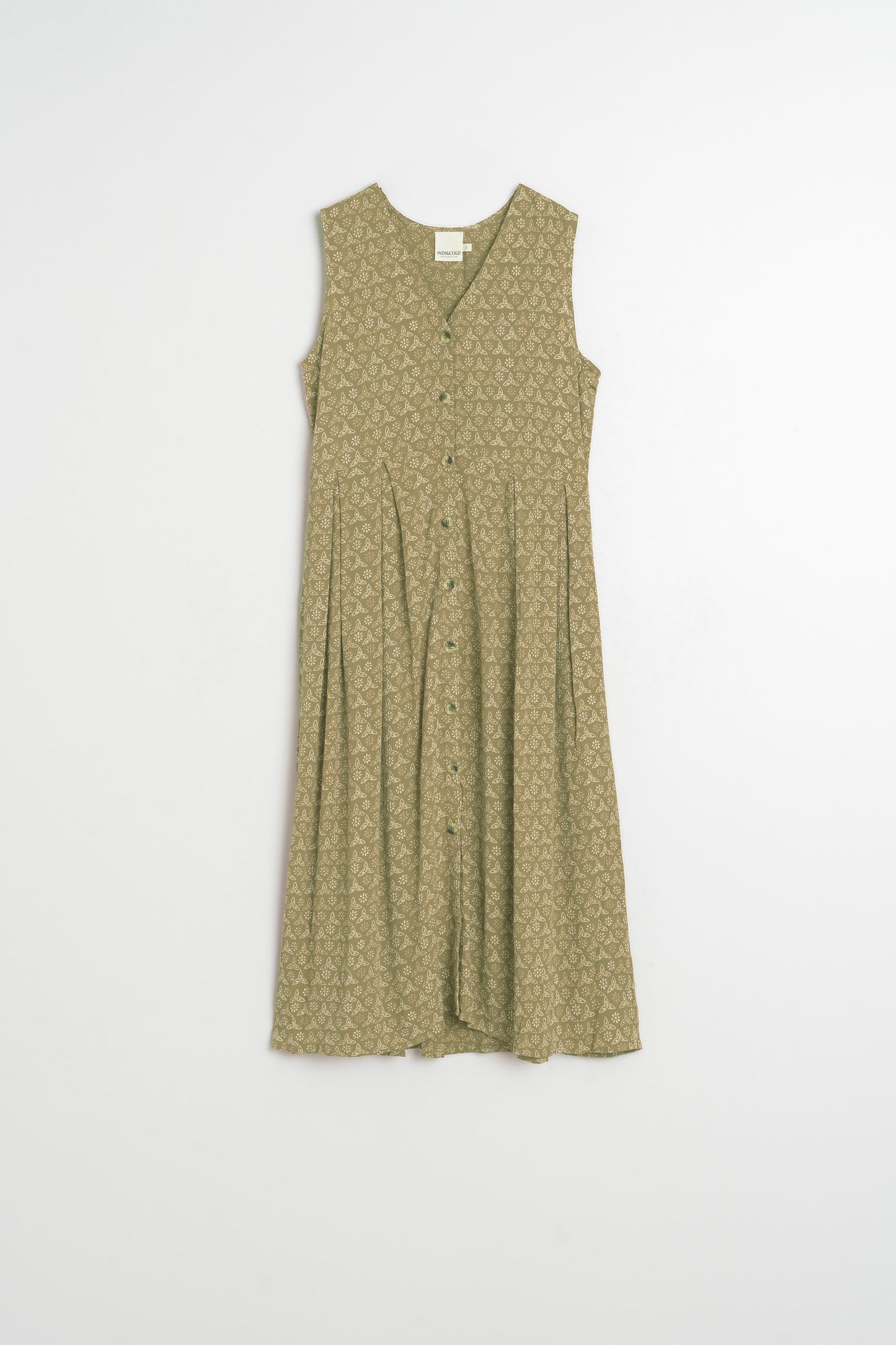 MULTIPOSITION BLOCK-PRINT DRESS