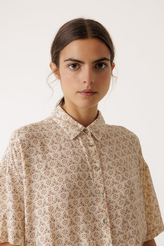 OVERSIZE BLOCK-PRINT SHIRT 2