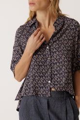 OVERSIZE BLOCK-PRINT SHIRT