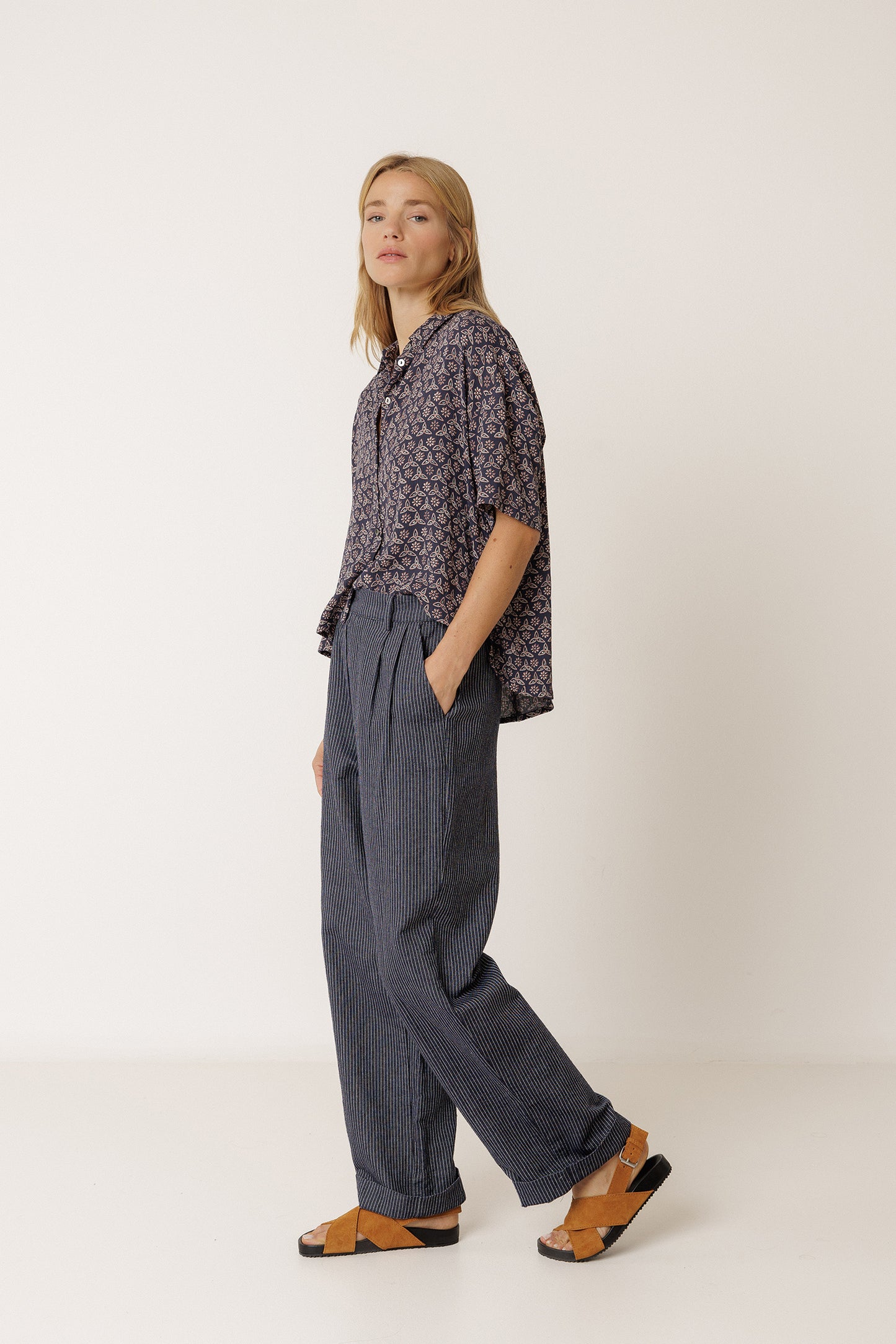 OVERSIZE BLOCK-PRINT SHIRT