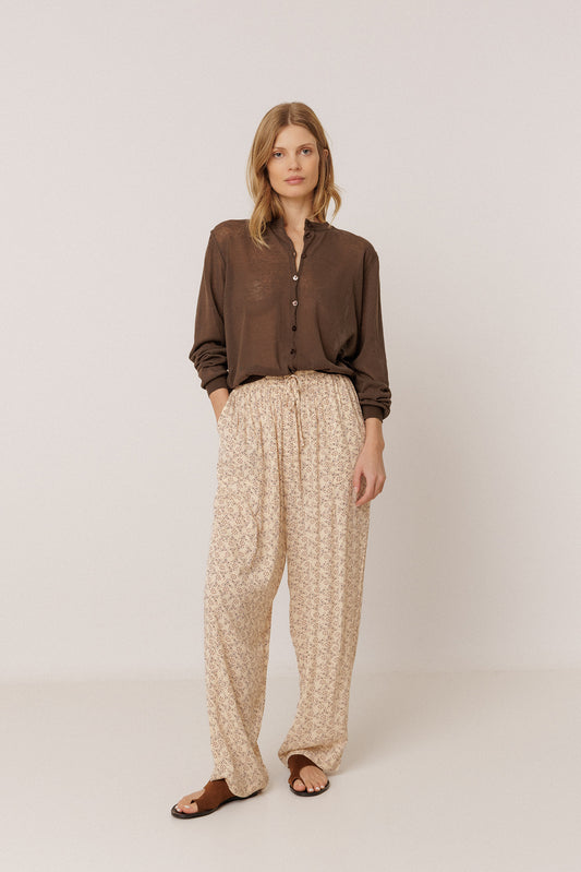 FLOWY BLOCK-PRINT PANT 1