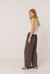 FLOWY BLOCK-PRINT PANT