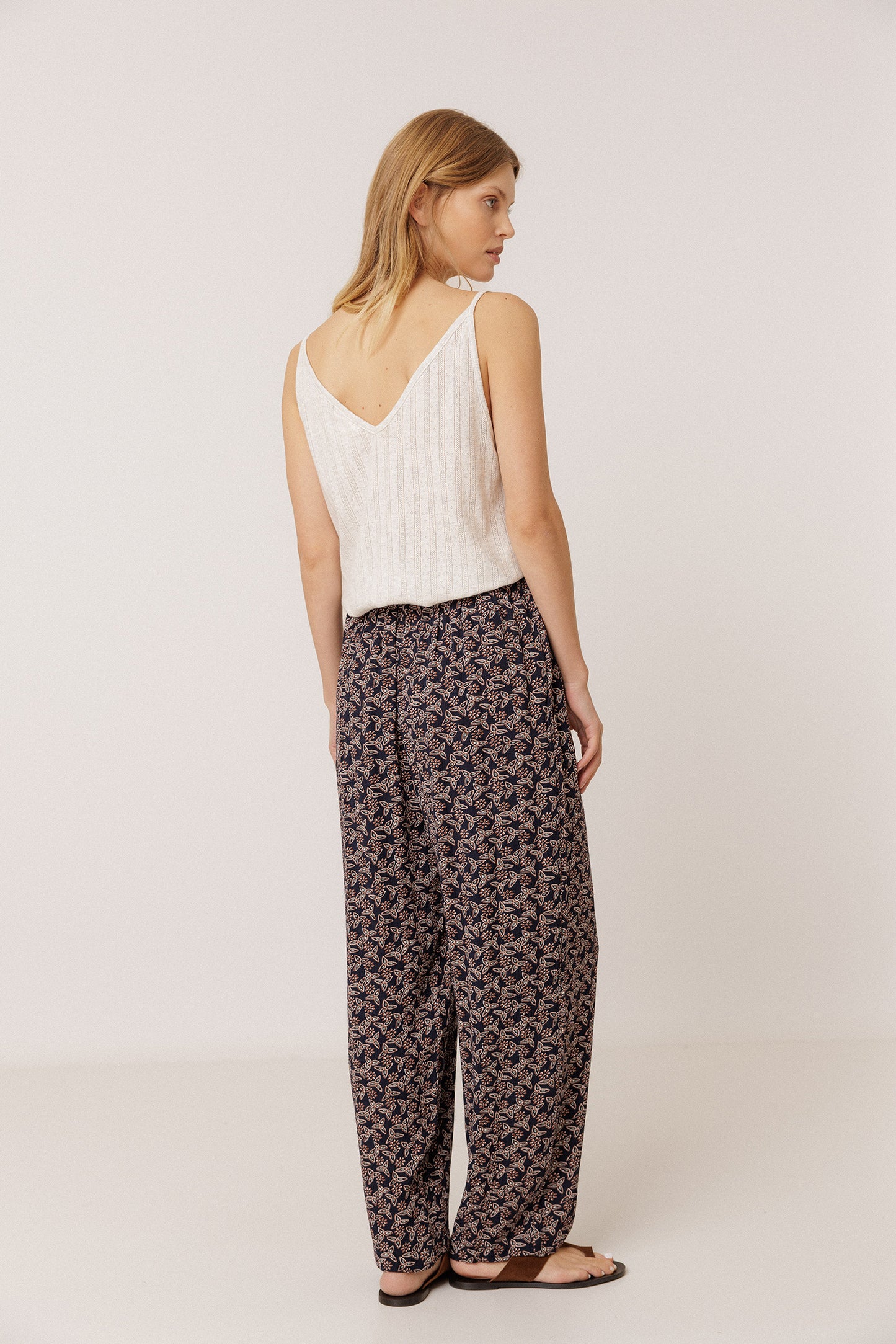 FLOWY BLOCK-PRINT PANT