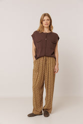 FLOWY BLOCK-PRINT PANT
