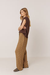 FLOWY BLOCK-PRINT PANT