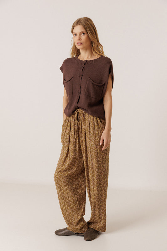 FLOWY BLOCK-PRINT PANT 4