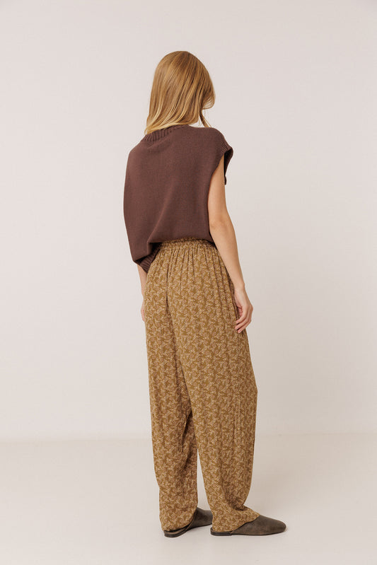 FLOWY BLOCK-PRINT PANT 5