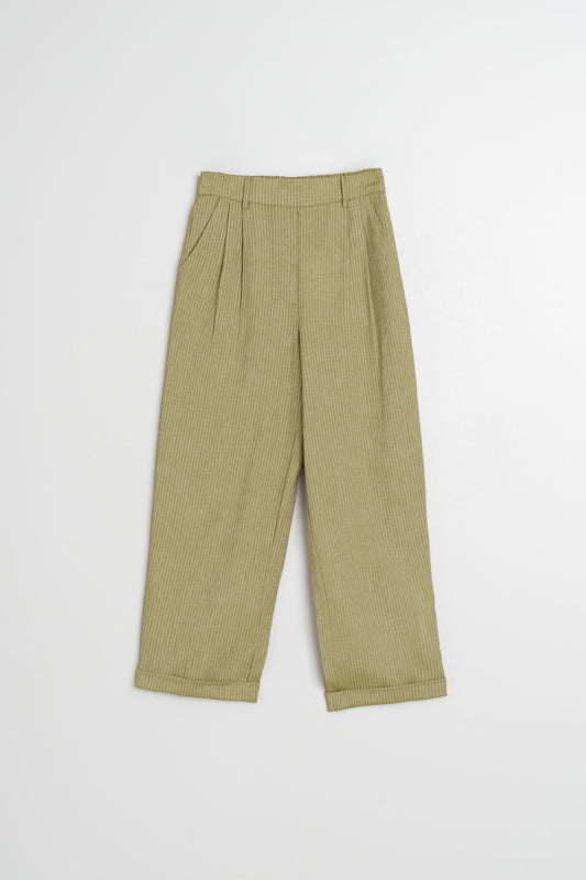 PLEATED PINSTRIPE TROUSER 6