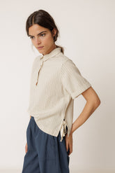 STRIPED SHIRT WITH TIE