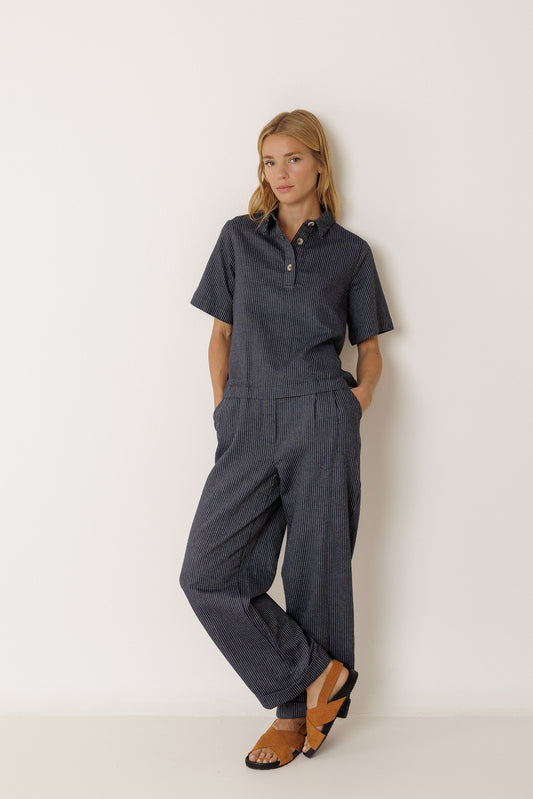 STRIPED SHIRT WITH TIE 3