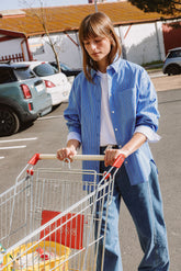 OVERSIZED STRIPED POPLIN SHIRT