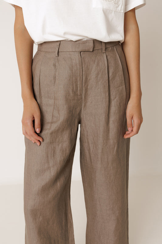 PLEATED LINEN PANT 5