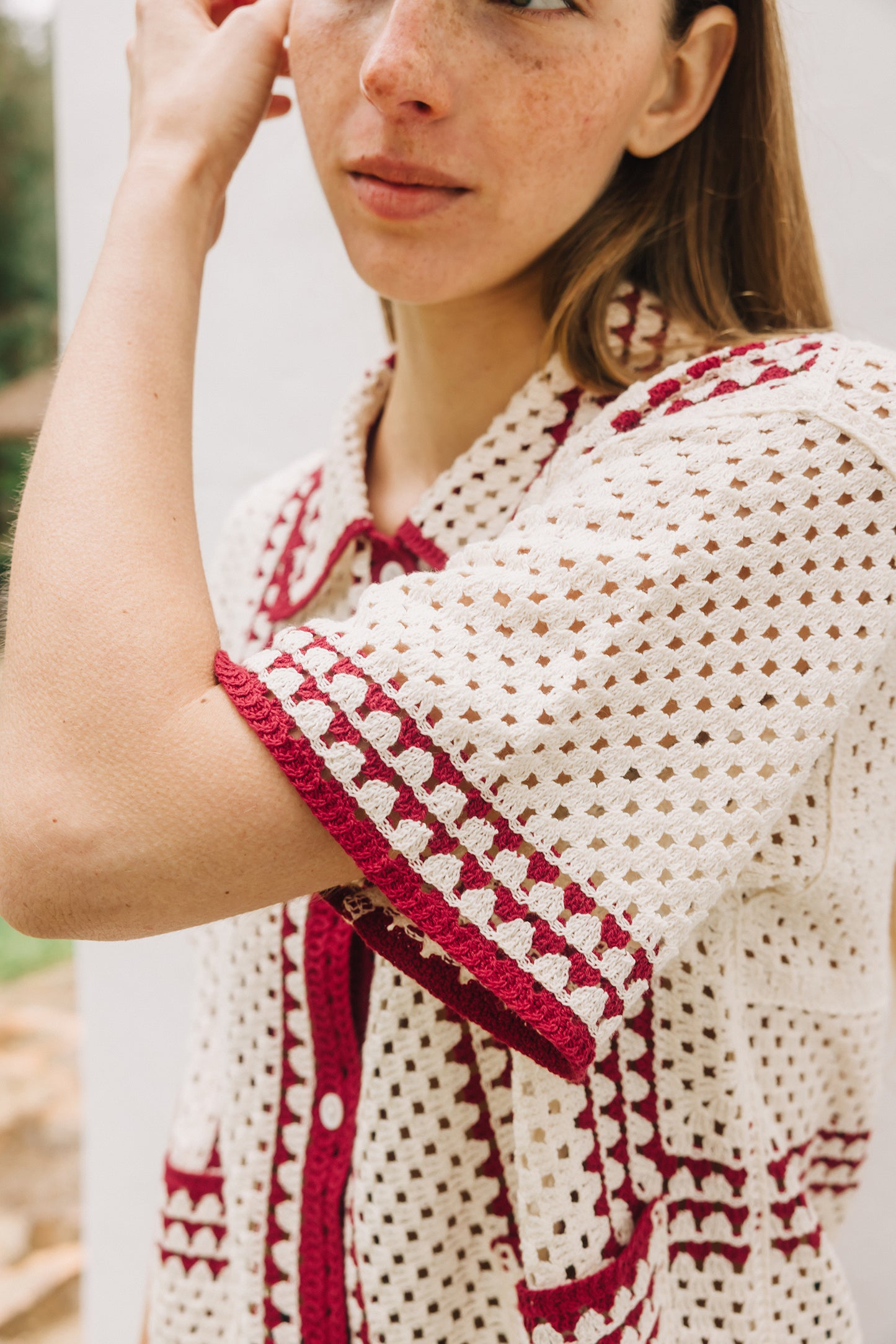 BICOLOR CROCHET SHIRT