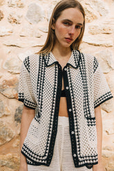 BICOLOR CROCHET SHIRT
