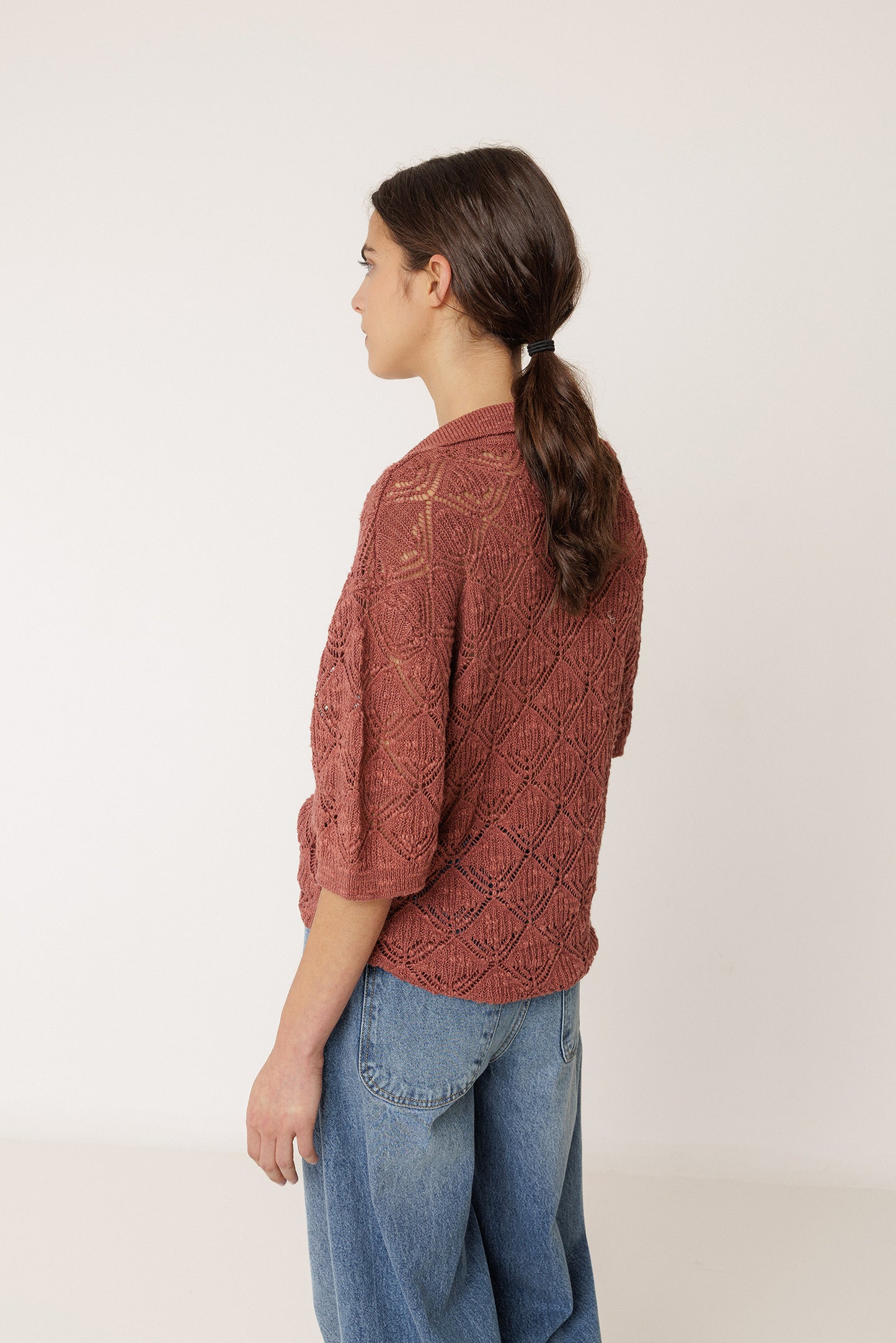 OPEN-KNIT POLO
