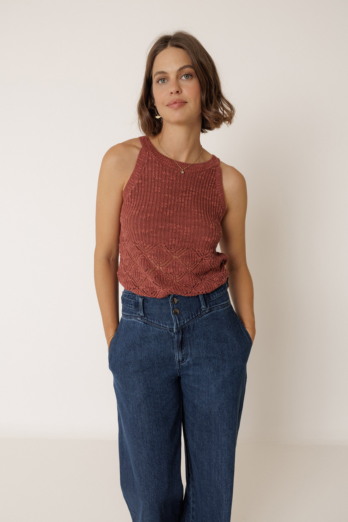 OPEN-KNIT TOP