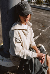 COTTON ZIP-UP SWEATER