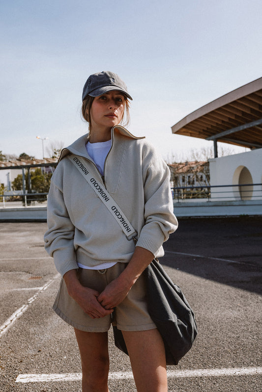 COTTON ZIP-UP SWEATER 2