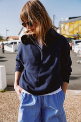 COTTON ZIP-UP SWEATER