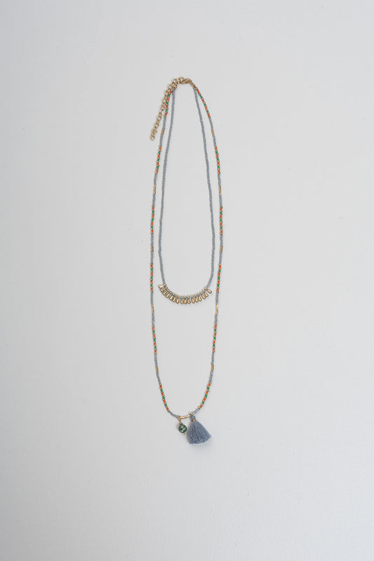 DOUBLE CHARITY BEADED NECKLACE 2