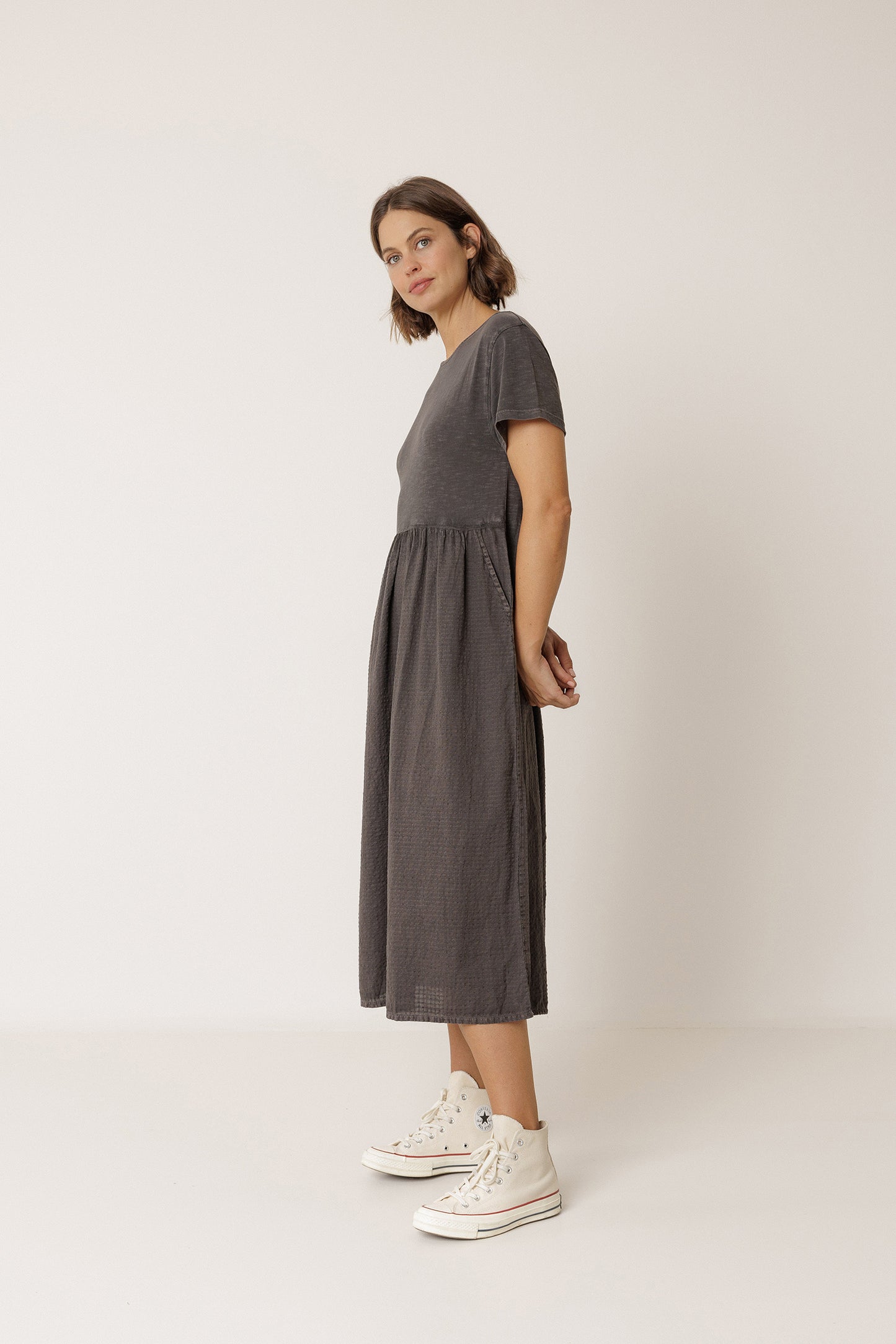 COMBINATION MIDI DRESS