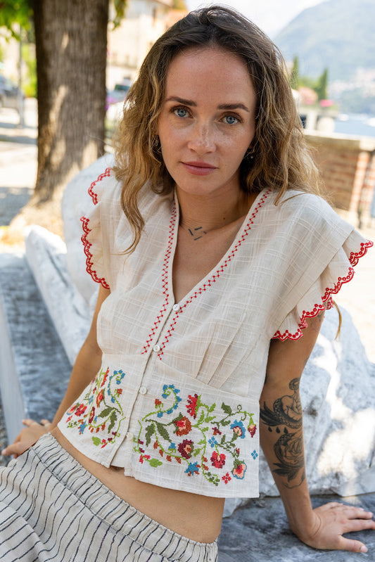 CROSS STICH EMBROIDERED TOP 1
