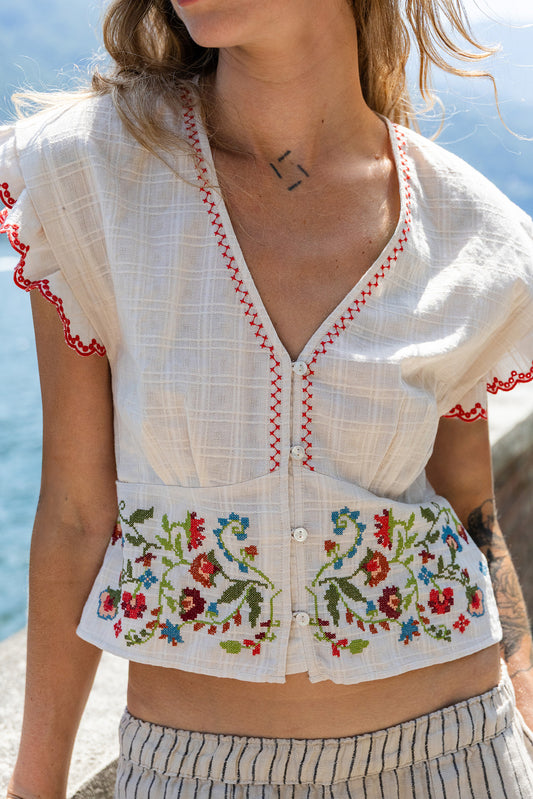 CROSS STICH EMBROIDERED TOP 5