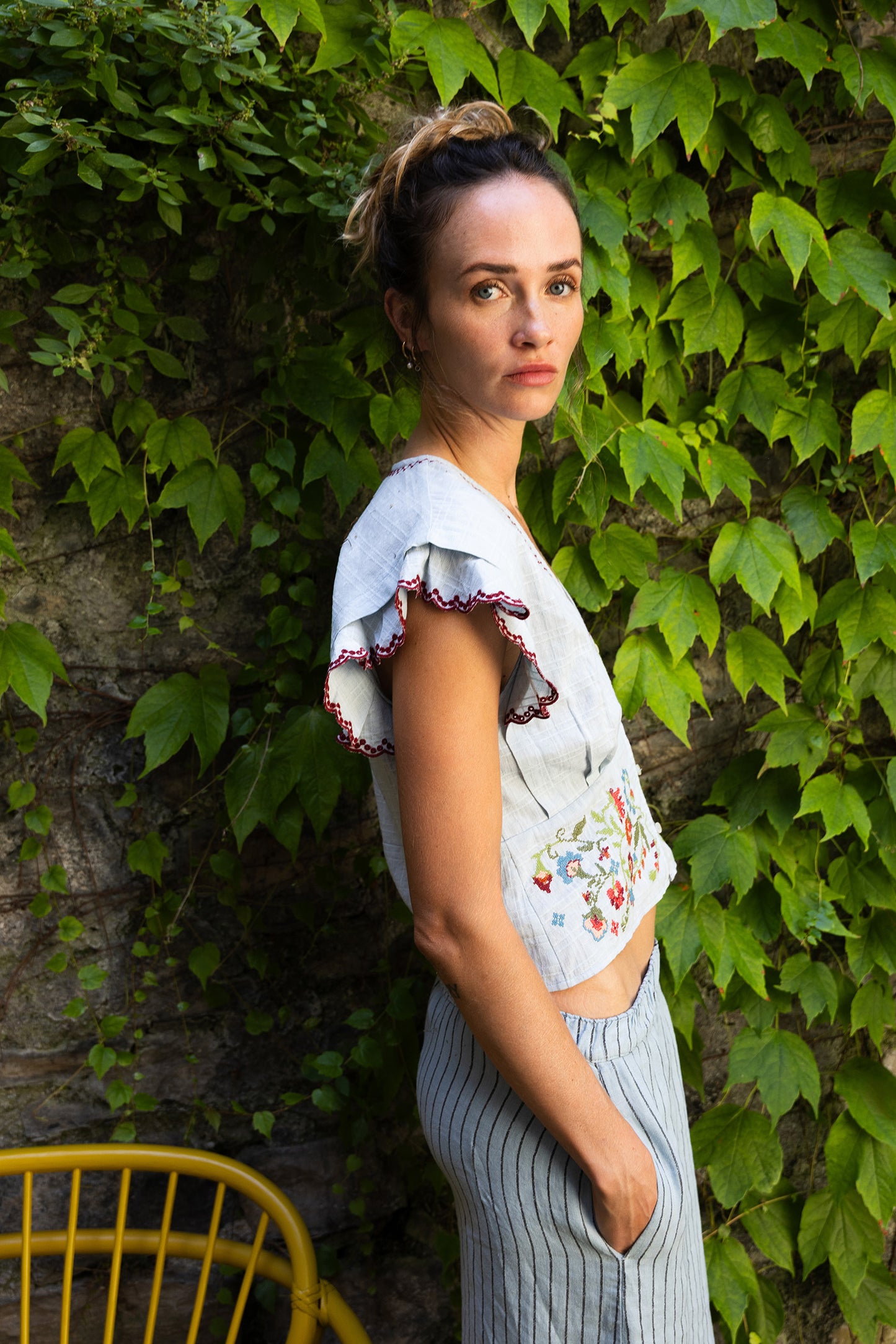 CROSS STICH EMBROIDERED TOP