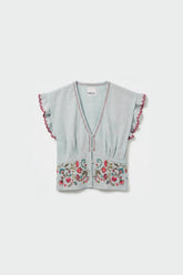 CROSS STICH EMBROIDERED TOP
