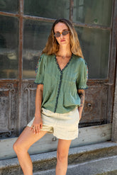 CROSS STICH EMBROIDERED SHIRT