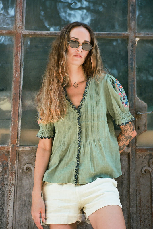 CROSS STICH EMBROIDERED SHIRT 4