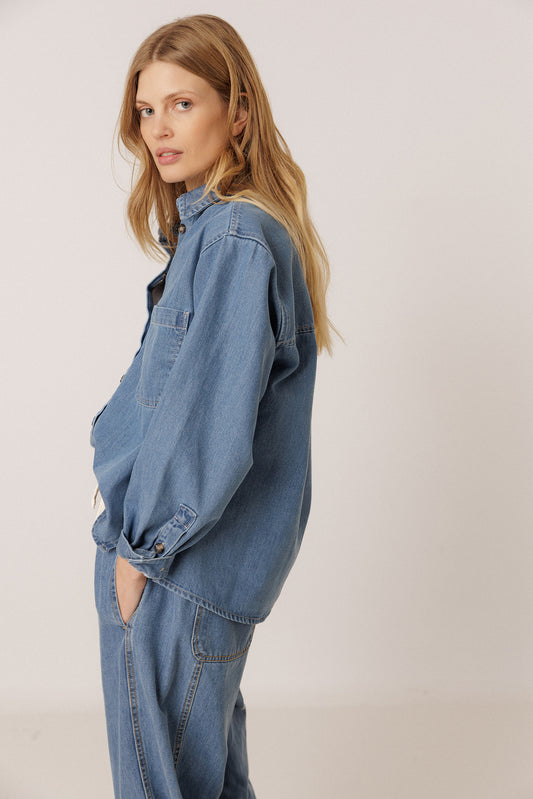3/4-SLEEVE DENIM SHIRT 2