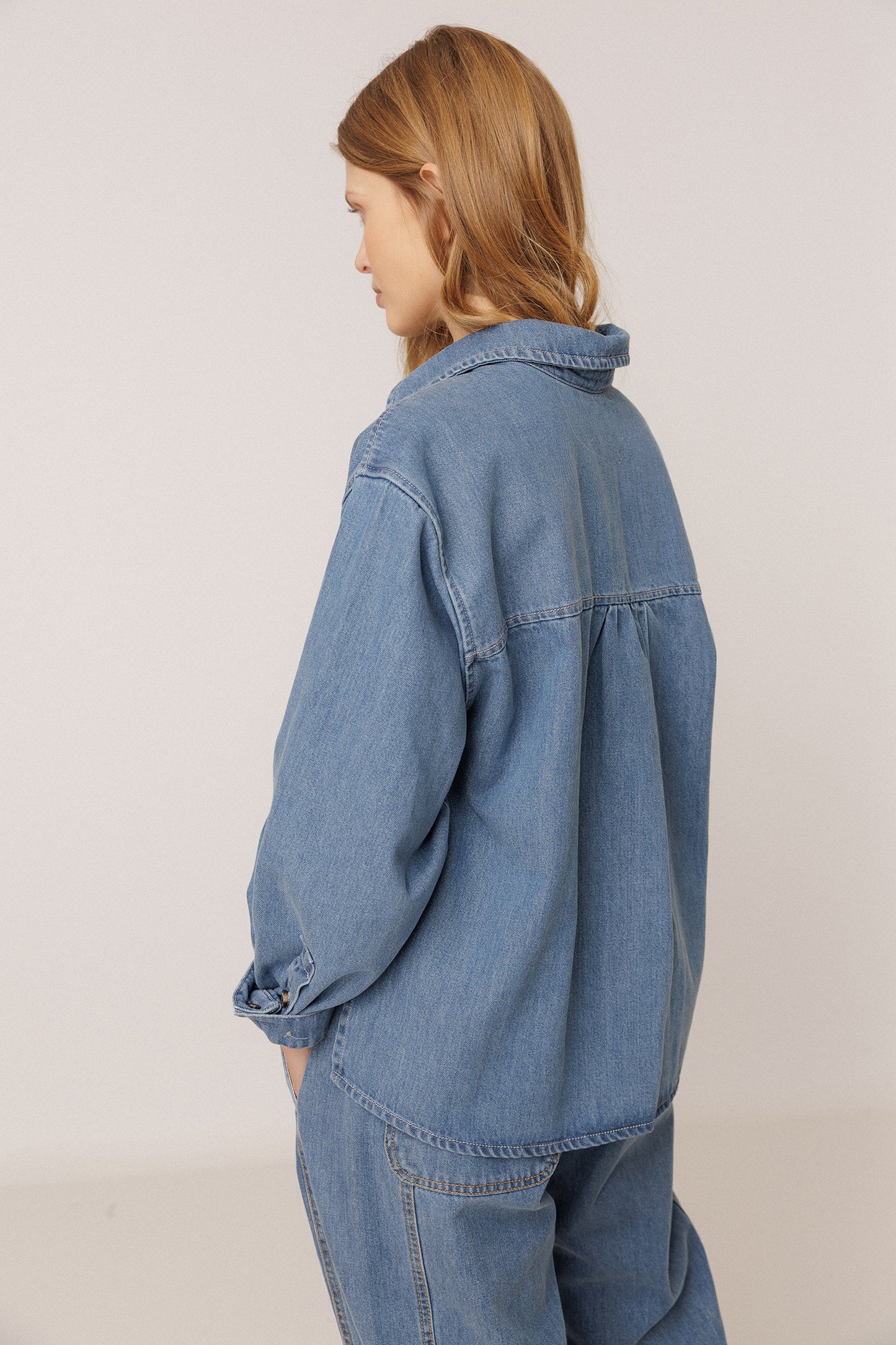 3/4-SLEEVE DENIM SHIRT