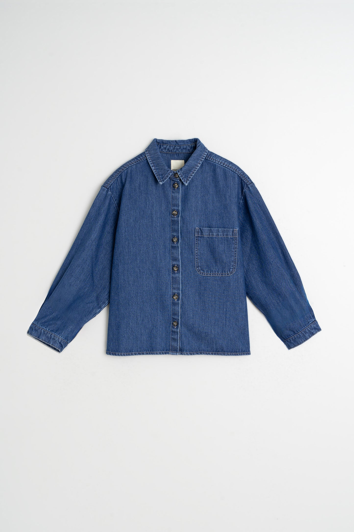 3/4-SLEEVE DENIM SHIRT
